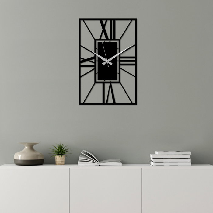 Wallity Reloj de pared metálico Striped en negro Wallity Reloj de pared metálico Striped en negro